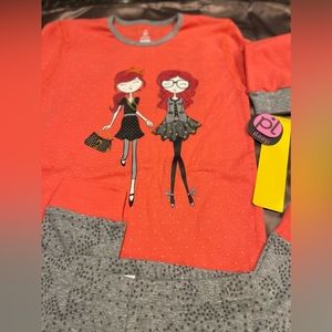 NWT Petit Lem girls pajama set, size 12, best friends